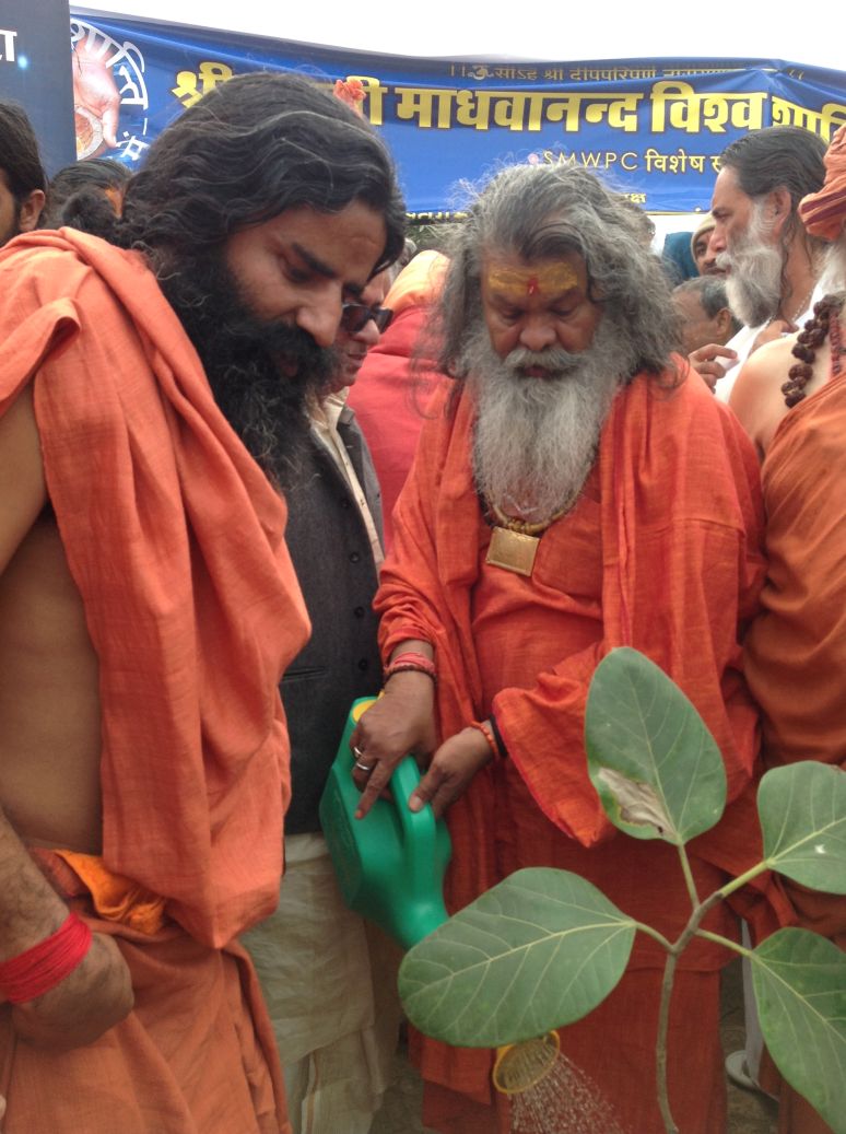 blessed peace tree Paramhans Maheshwarananda and Baba Ramdev